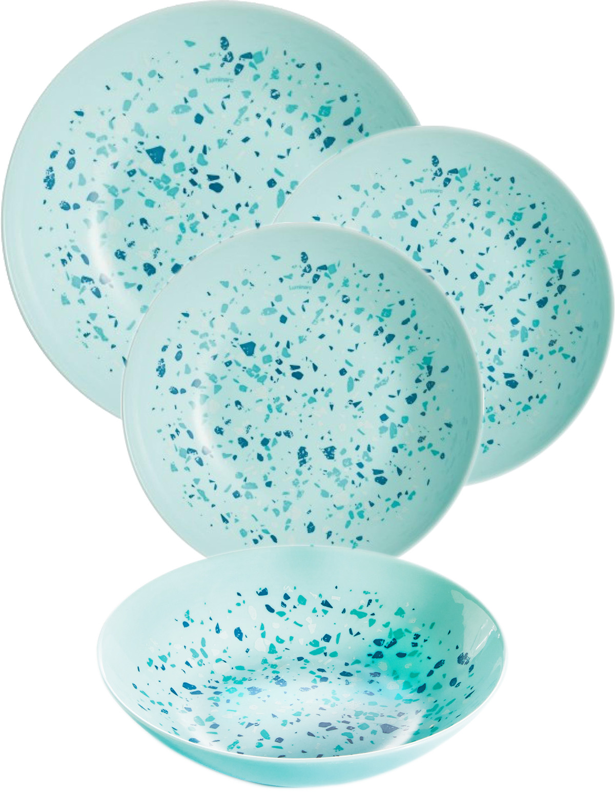 Σερβίτσιο Φαγητού 18τμχ. Diwali Γυάλινο Venizia Turquoise Luminarc