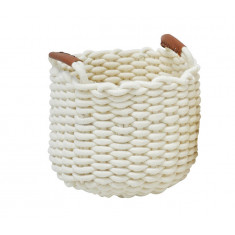 Καλάθι Υφασμάτινο Πλεχτό Cotton Rope Cream 26cm