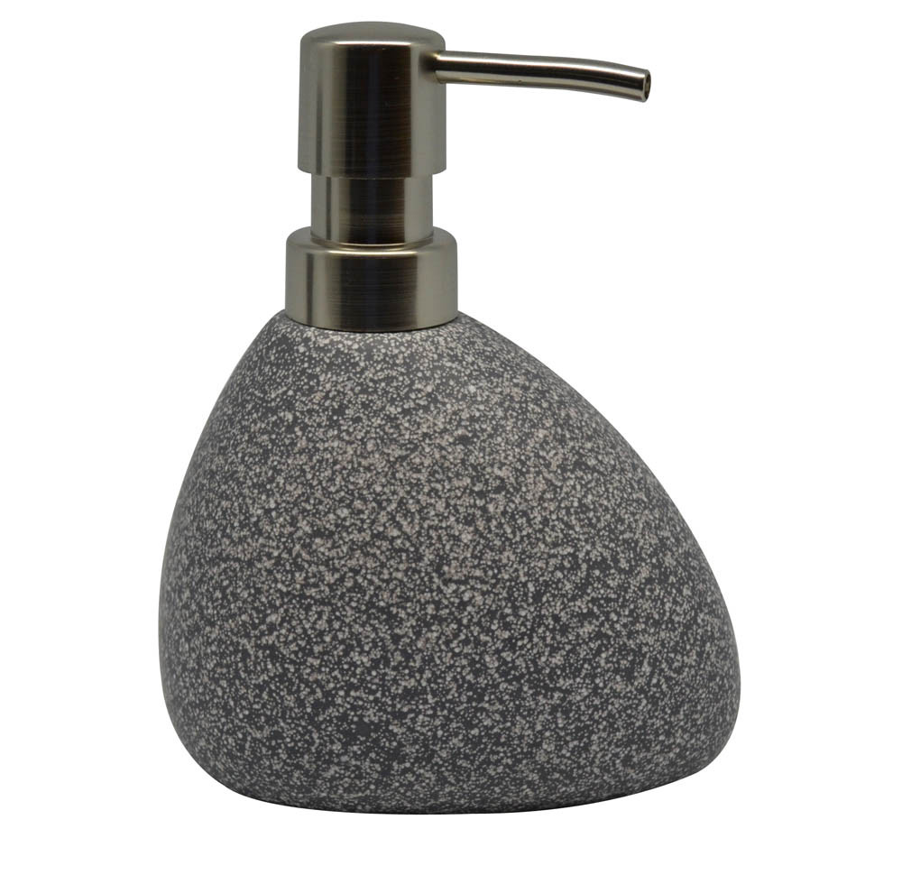 Dispencer Θήκη Για Κρεμοσάπουνο Κεραμικό Grey Stone
