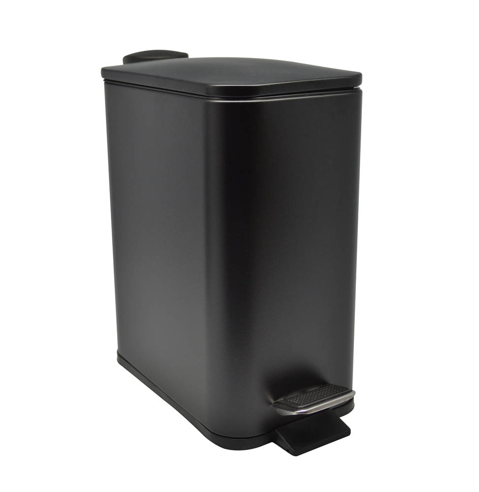 Πεντάλ Μεταλλικό Ορθογώνιο Black mat Soft Close 5lt Ankor