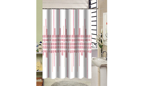 Κουρτίνα Μπάνιου Υφασμάτινη Red Stripes 180x180cm