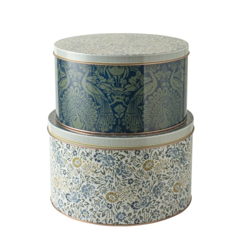 Laura Ashley Κουτιά Μεταλλικά Σετ 2 Τεμ. Daniela Yellow &Peacock Tea Collectable