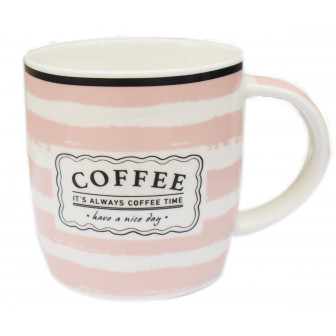 Κούπα Πορσελάνης Coffee Stripe Pink 350ml