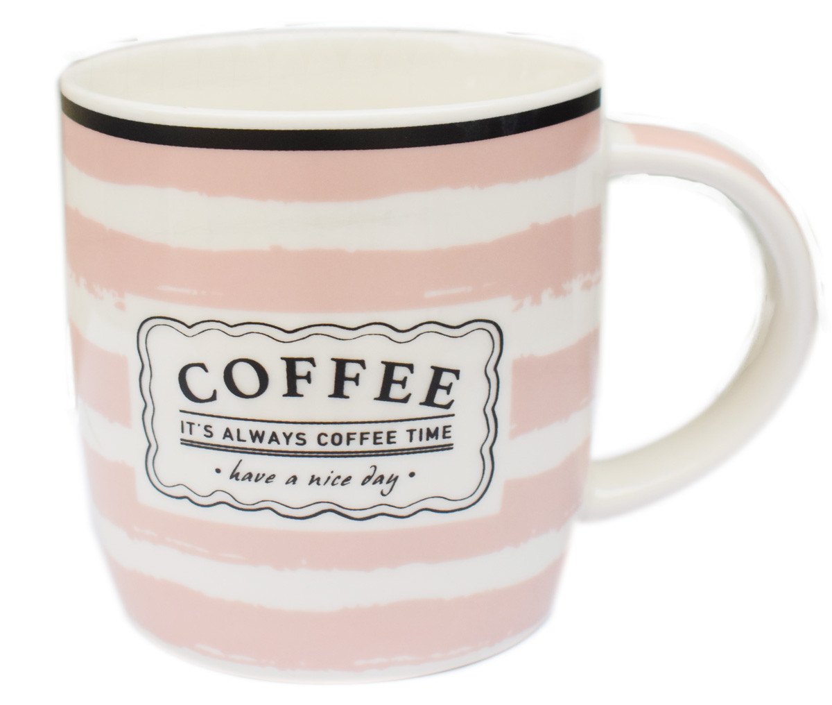 Κούπα Πορσελάνης Coffee Stripe Pink 350ml