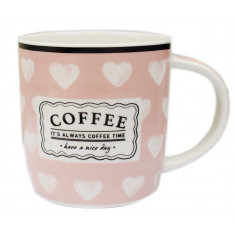 Κούπα Πορσελάνης Coffee Hart Pink 350ml