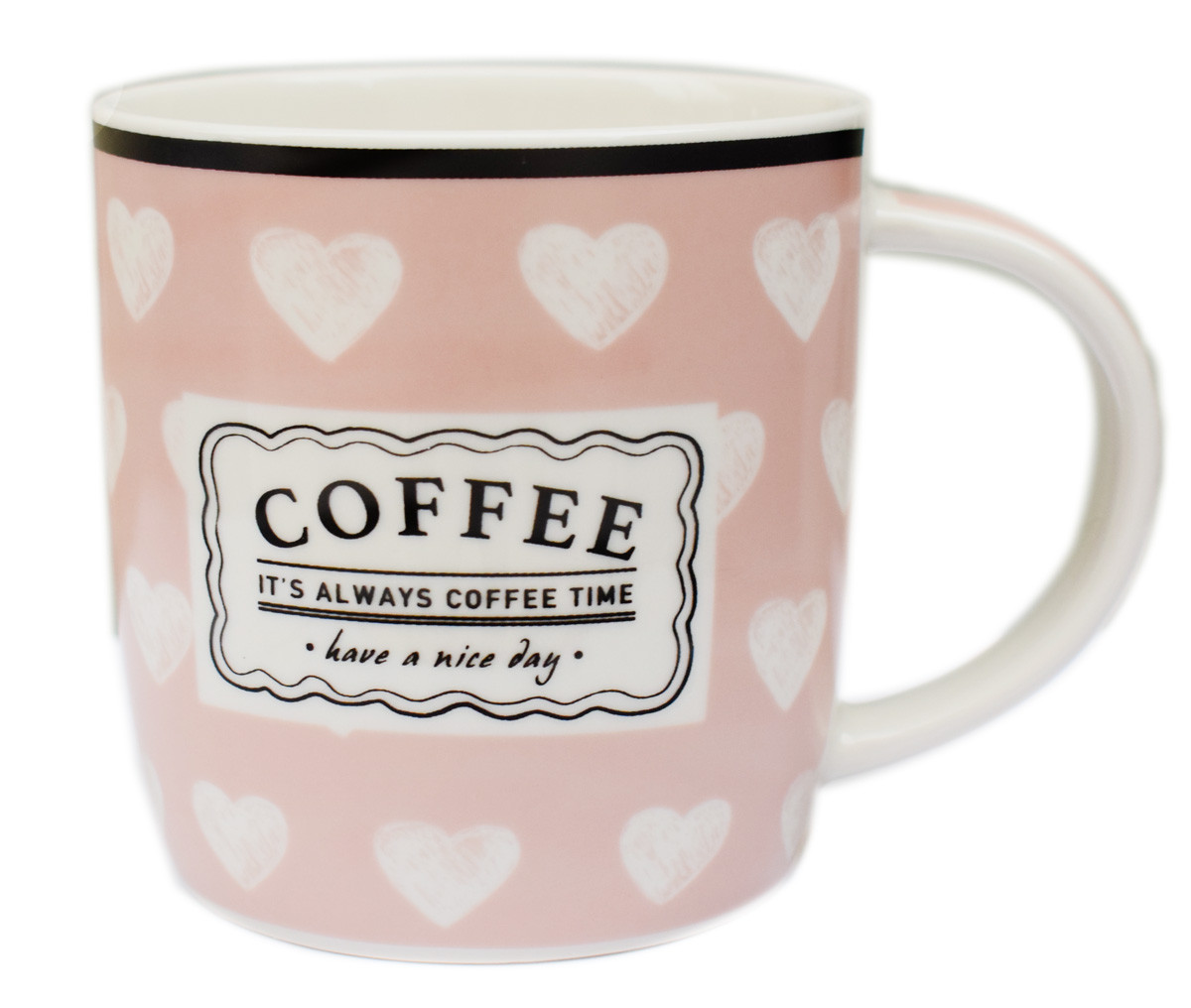 MARVA HOME Κούπα Πορσελάνης Coffee Hart Pink 350ml