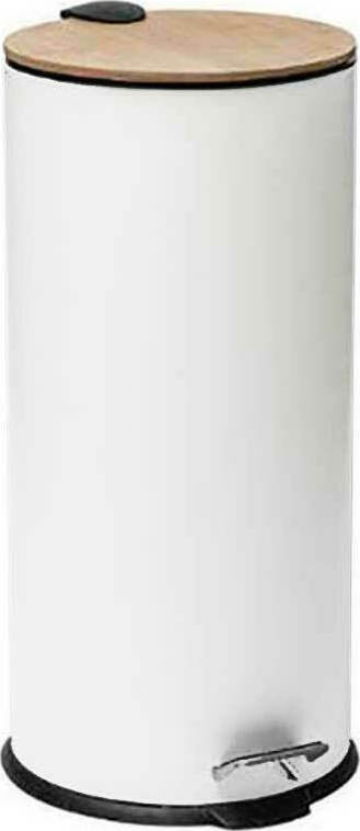 Κάδος Απορριμάτων Modern White Μεταλλικός Στρογγυλός 30lt 5five