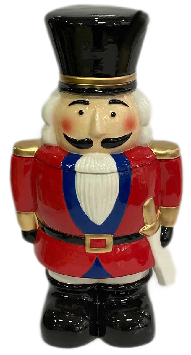 Μπισκοτιέρα Χριστουγεννιάτικη Κεραμική Nutcracker 32cm