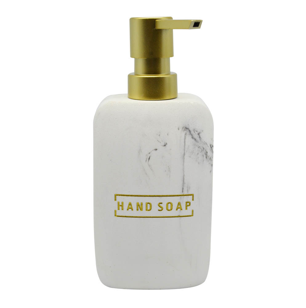 Dispencer Θήκη Για Κρεμοσάπουνο Πολυέστερ Marble Gold