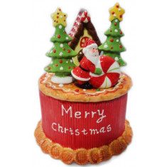 Μπισκοτιέρα Χριστουγεννιάτικη Κεραμική Merry Christmas 29cm