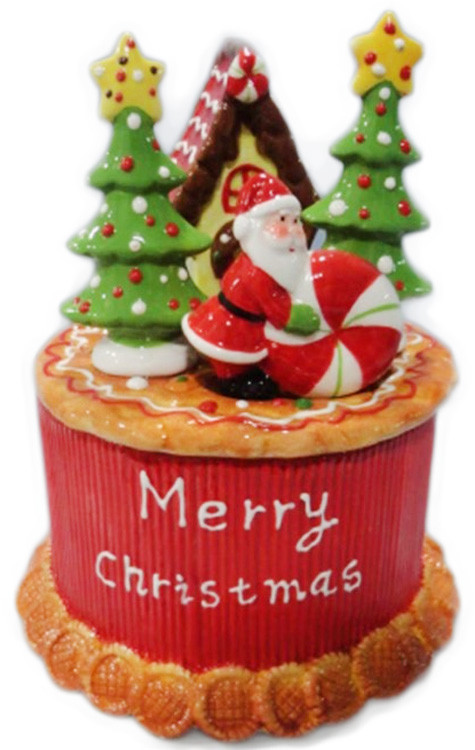 Μπισκοτιέρα Χριστουγεννιάτικη Κεραμική Merry Christmas 29cm