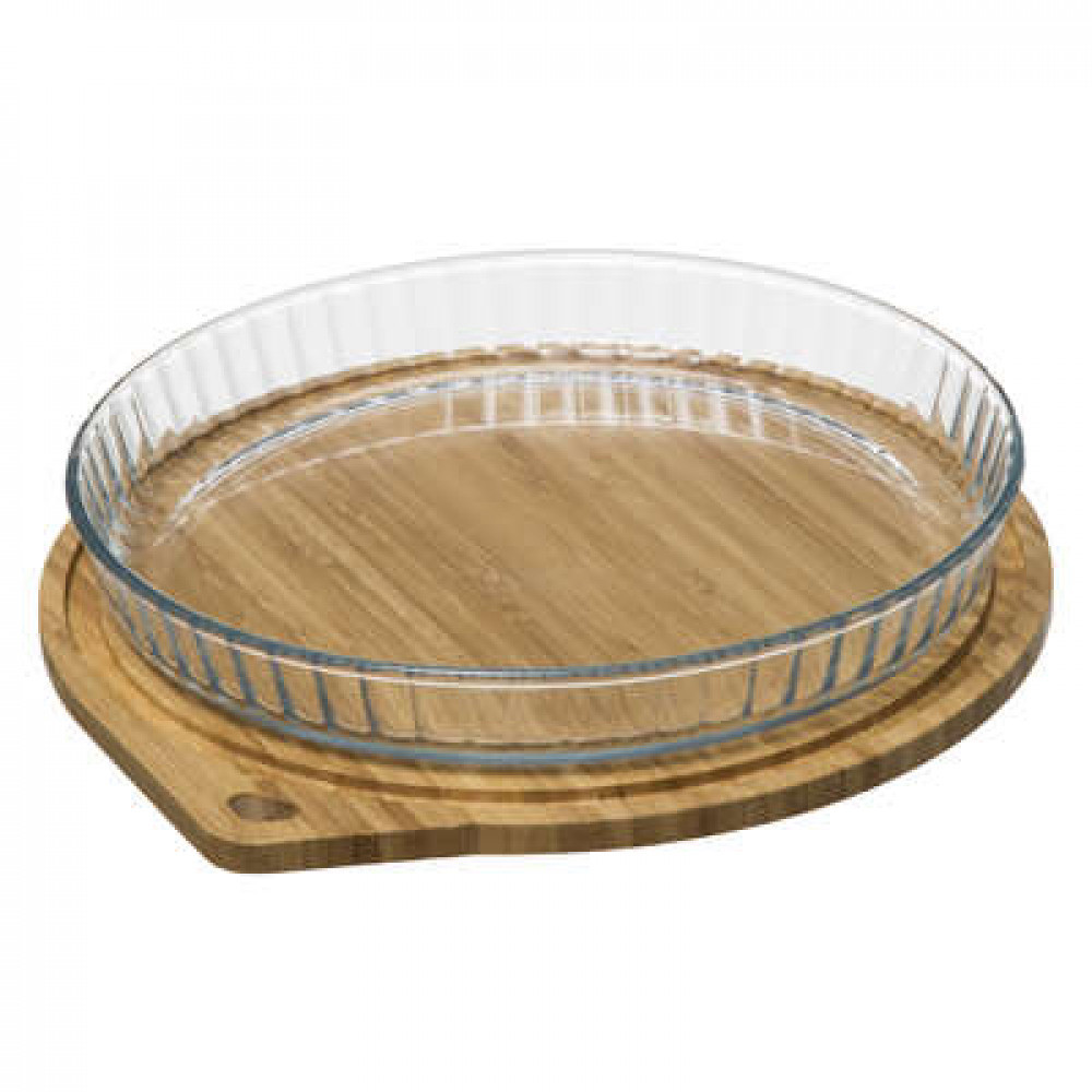 Ταρτιέρα Γυάλινη Με Bamboo Καπάκι 27cm 5five