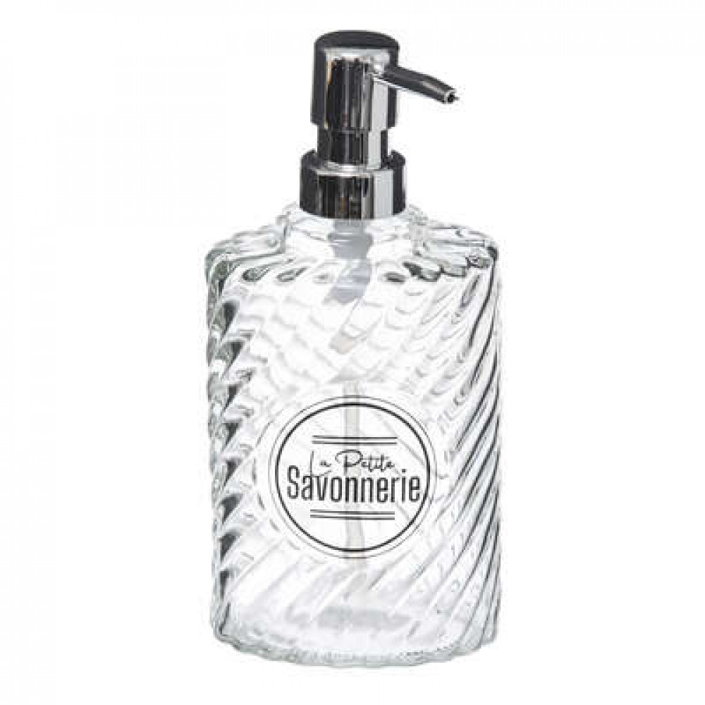 Dispencer Θήκη Για Κρεμοσάπουνο Γυάλινο Stripes Clear 5five