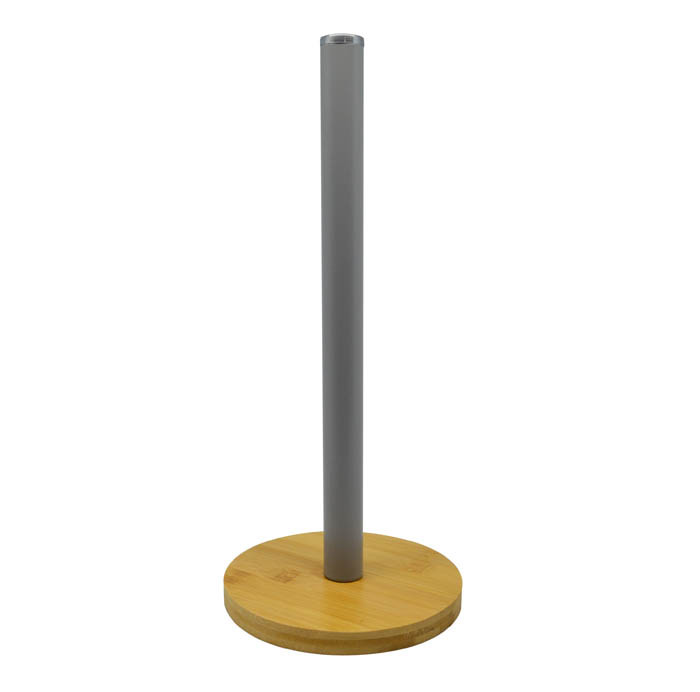 Βάση Για Χαρτί Κουζίνας Μεταλλική Γκρι Με Bamboo 33cm