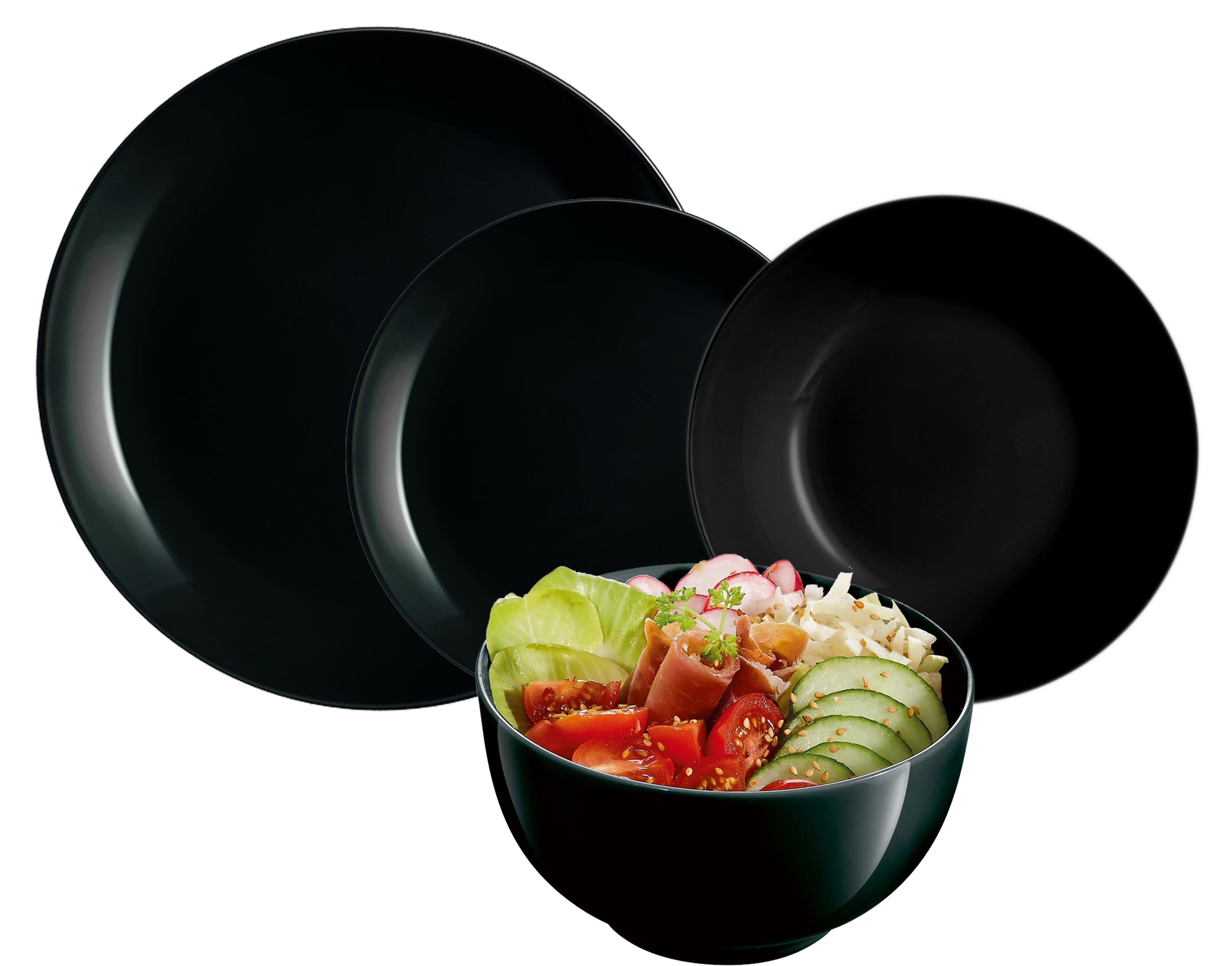 LUMINARC Luminarc Σερβίτσιο Φαγητού Diwali Σετ 19Τμχ. Μαύρο