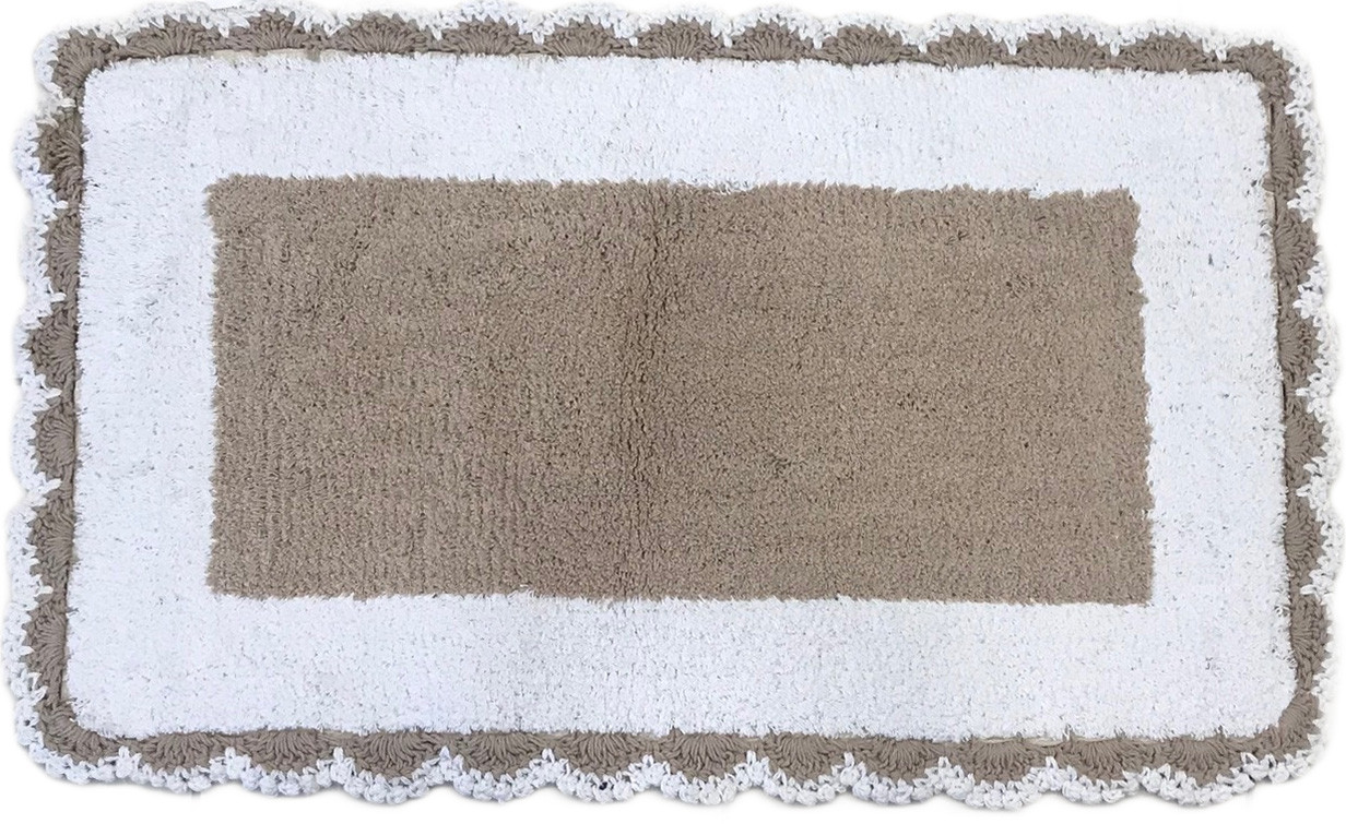 Πατάκι Μπάνιου Βαμβακερό Chrochet 45x75cm Καφέ