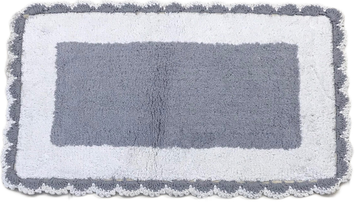 Πατάκι Μπάνιου Βαμβακερό Chrochet 45x75cm Γκρι