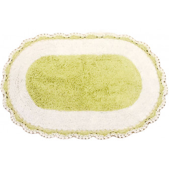 Πατάκι Μπάνιου Βαμβακερό Chrochet Οβαλ  45x75cm Πράσινο
