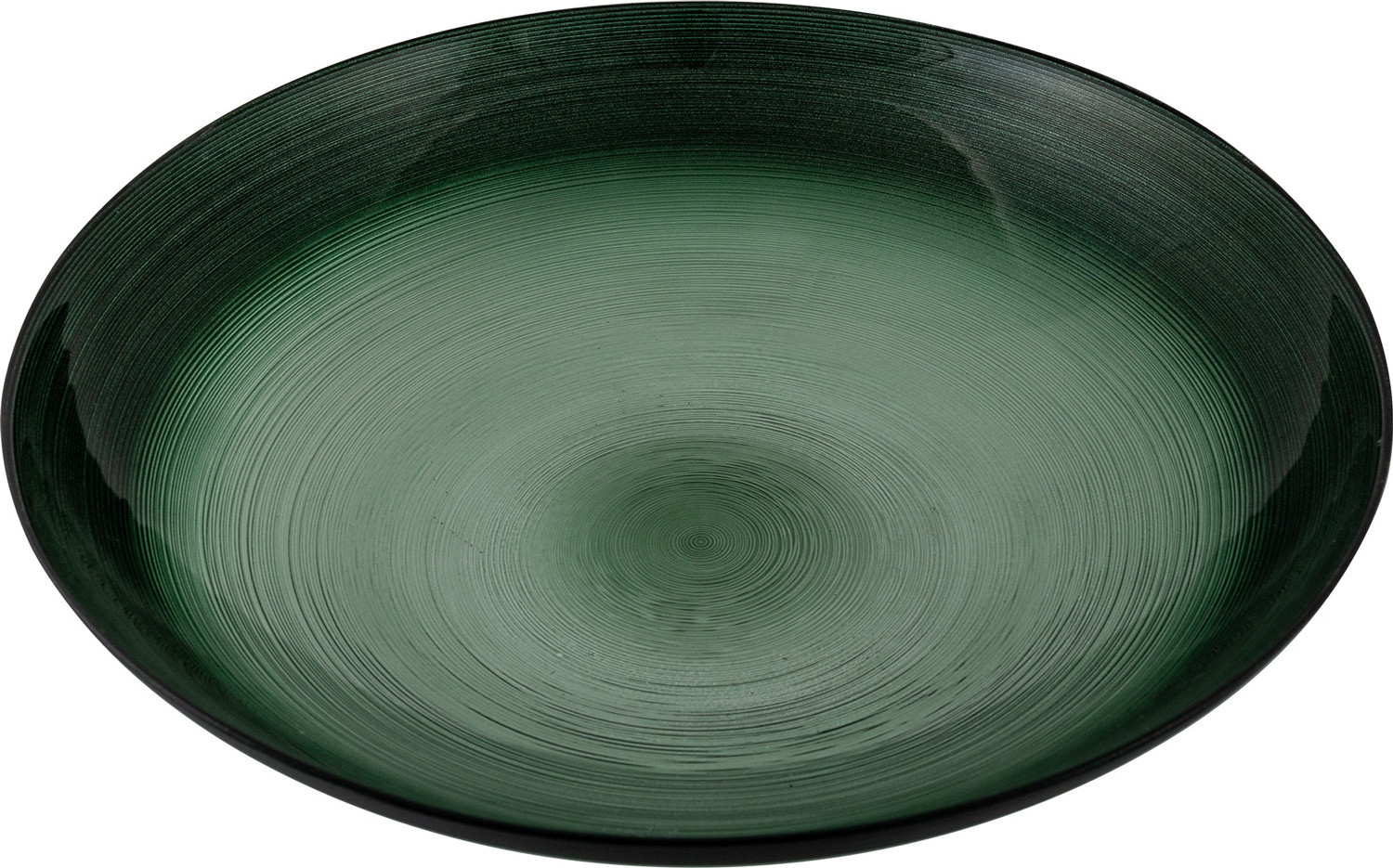 HOME FASHION ACCESSORIES Πιατέλα Βαθιά Γυάλινη Alice Green 40cm