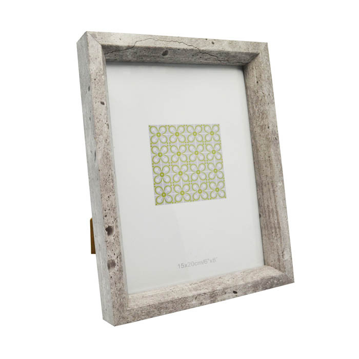 Κορνίζα Ξύλινη Γκρι Με Όψη Τσιμέντο 15x20cm