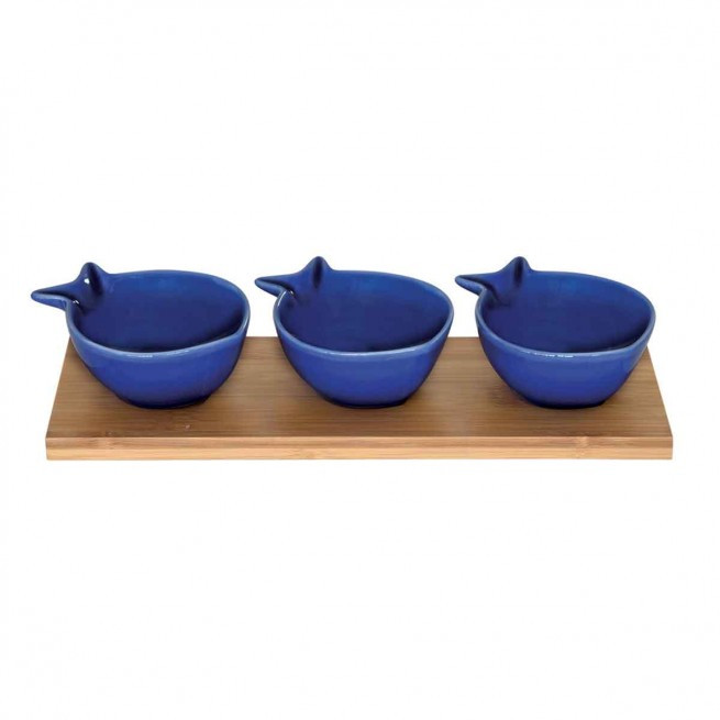 Μπολ Πορσελάνης Fish Blue Σετ 3τμχ. R2S