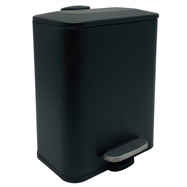 Πεντάλ Μεταλλικό Ορθογώνιο 5lit. Soft Close Black Mat Marva Home