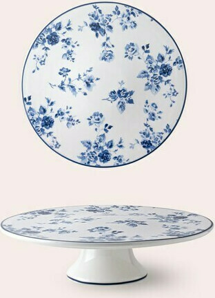 Πιατέλα Με Πόδι Πορσελάνης Laura Ashley Fine Bone China Blueprint 30cm
