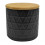 Βάζο Κεραμικό Για Καφέ Και Ζάχαρη Με Bamboo Καπάκι Black 10cm