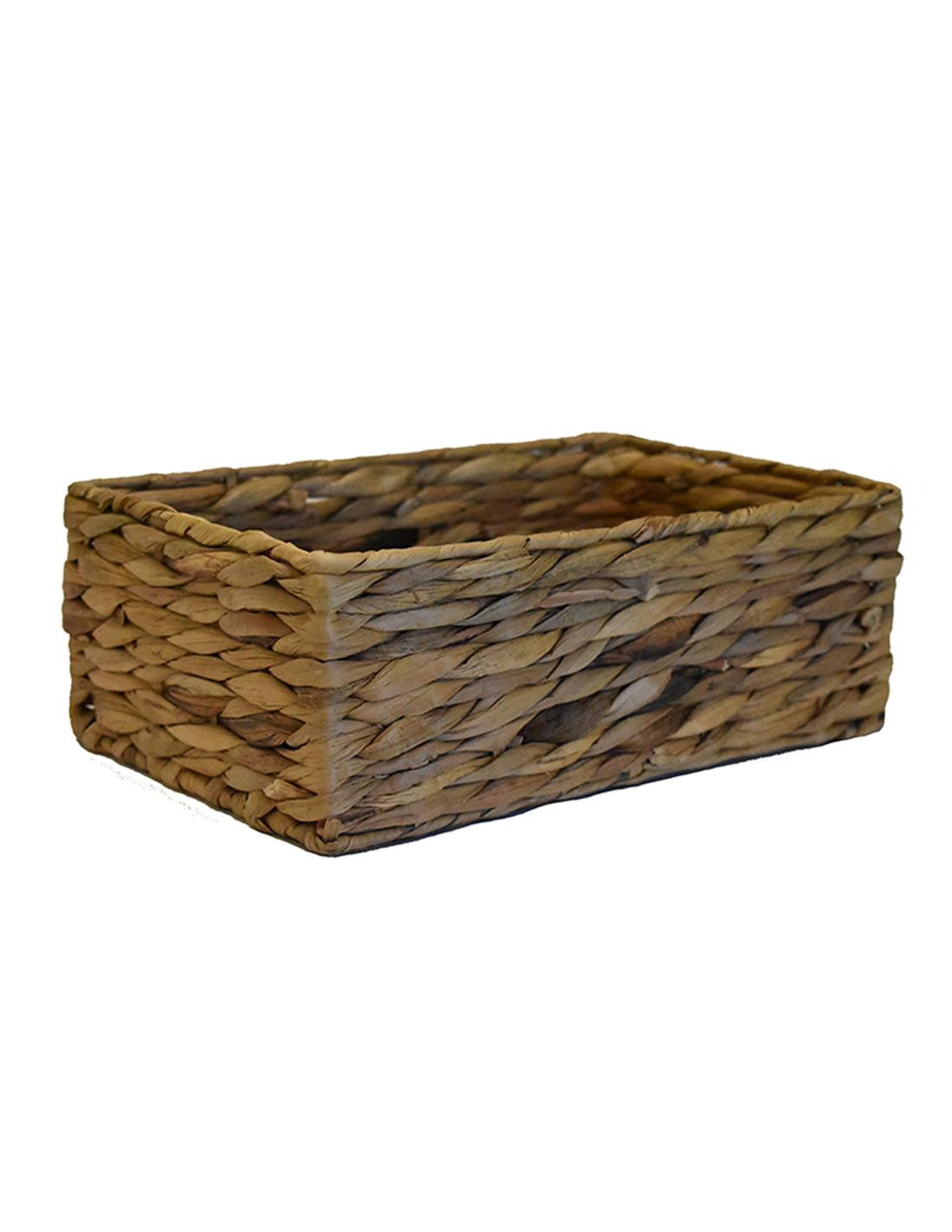 Καλάθι Διακοσμητικό Ψάθινο Υδρουάκινθου Rattan Φυσικό Χρώμα 36cm