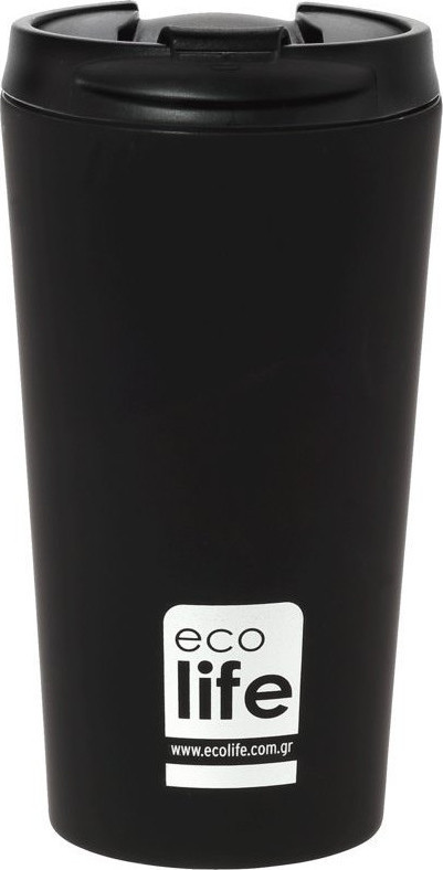 EcoLife Θερμός Ποτήρι Ανοξείδωτο Black Mat 370ml