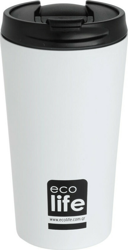 EcoLife Θερμός Ποτήρι Ανοξείδωτο White Mat 370ml