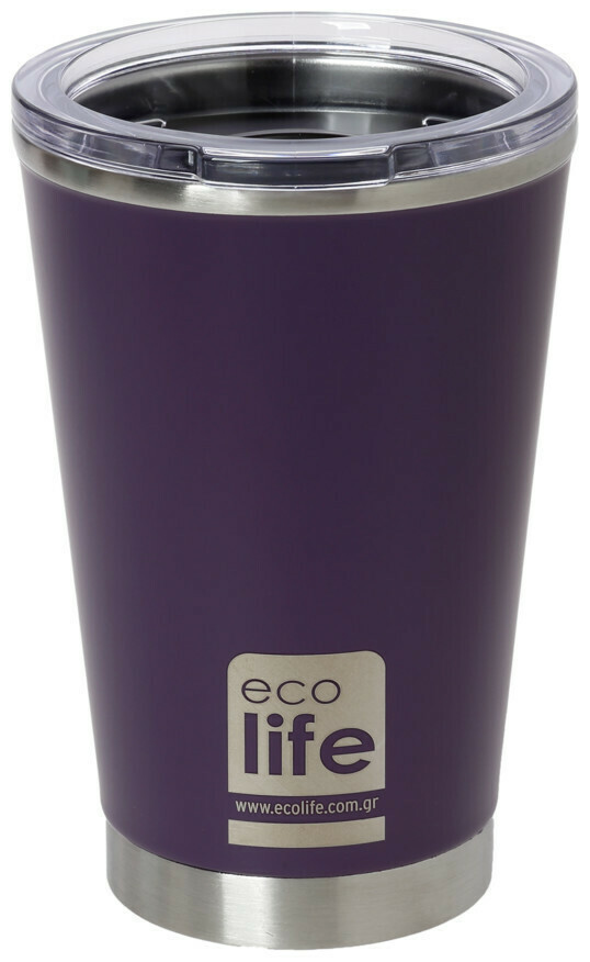 Ecolife Ποτήρι Θερμός Coffee Cup 370ml Dark Purple