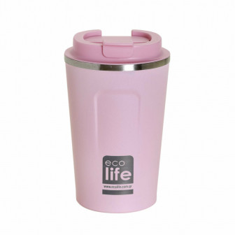 Ecolife Ποτήρι Θερμός Coffee Cup 370ml Ροζ