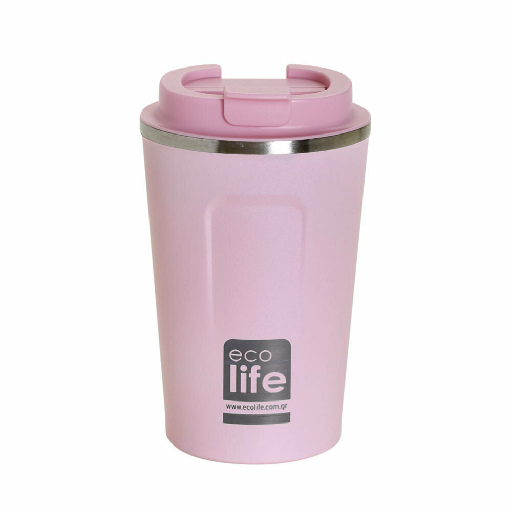 ECOLIFE Ecolife Ποτήρι Θερμός Coffee Cup 370ml Ροζ