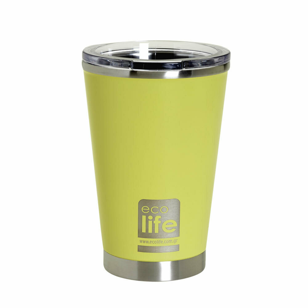 Ecolife Ποτήρι Θερμός Coffee Cup 370ml Dark Κίτρινο