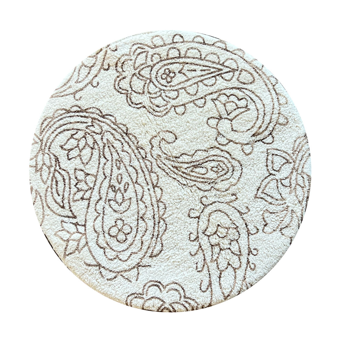 Χαλάκι Στρογγυλό Βαμβακερό Beige Floral 60cm