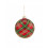 Χριστουγεννιάτικη Μπάλα Γυάλινη Καρώ Κόκκινη Brandani Χρυσή 10cm