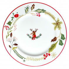 Πιάτο Φαγητού Πορσελάνης Χριστουγεννιάτικο Σετ 6τμχ. Rudolf 27cm