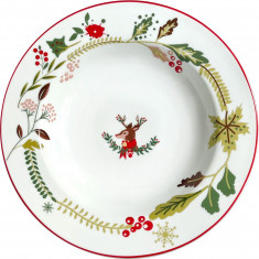Πιάτο Βαθύ Πορσελάνης Χριστουγεννιάτικο Σετ 6τμχ. Rudolf 21cm