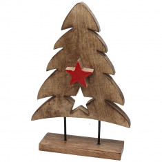 Χριστουγεννιάτικο Δεντράκι Ξύλινο SAnta Wood 34cm Tognana