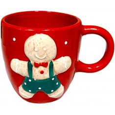 Κούπα Χριστουγεννιάτικη Κεραμική Ginger Cookie Red 540ml