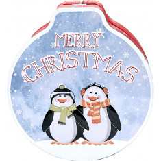 Χριστουγεννιάτικο Κουτί Μεταλλικό Penguin 12cm
