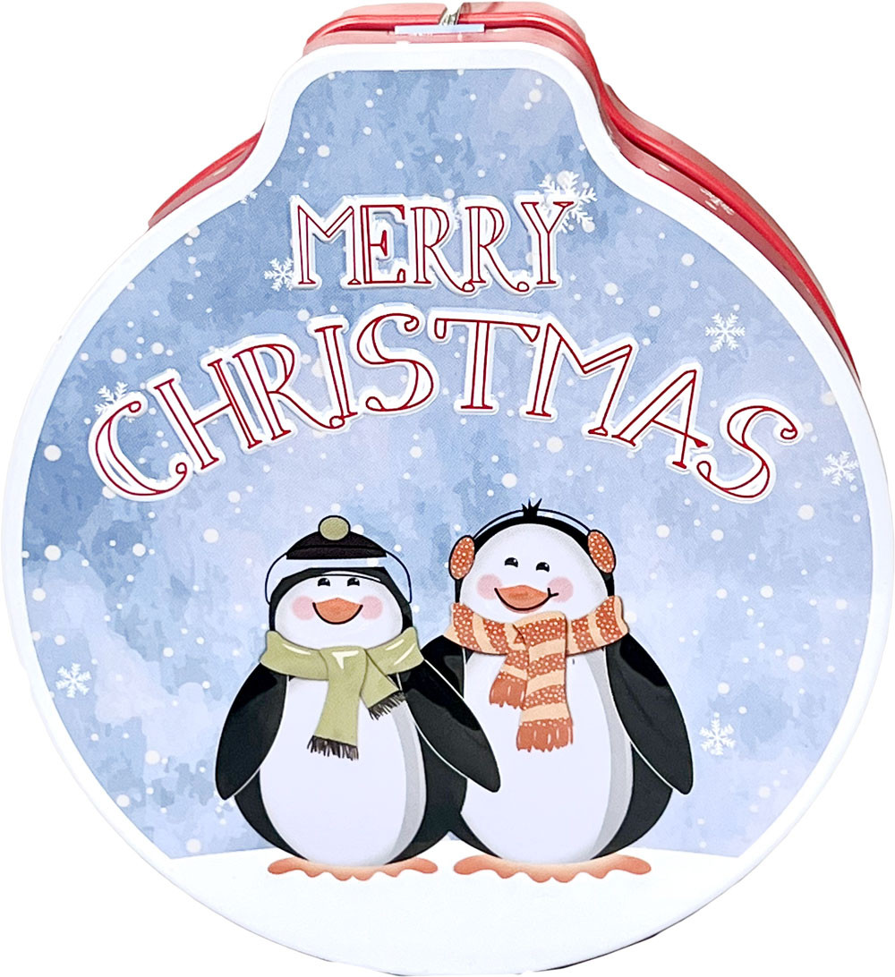 MARVA HOME Χριστουγεννιάτικο Κουτί Μεταλλικό Penguin 12cm