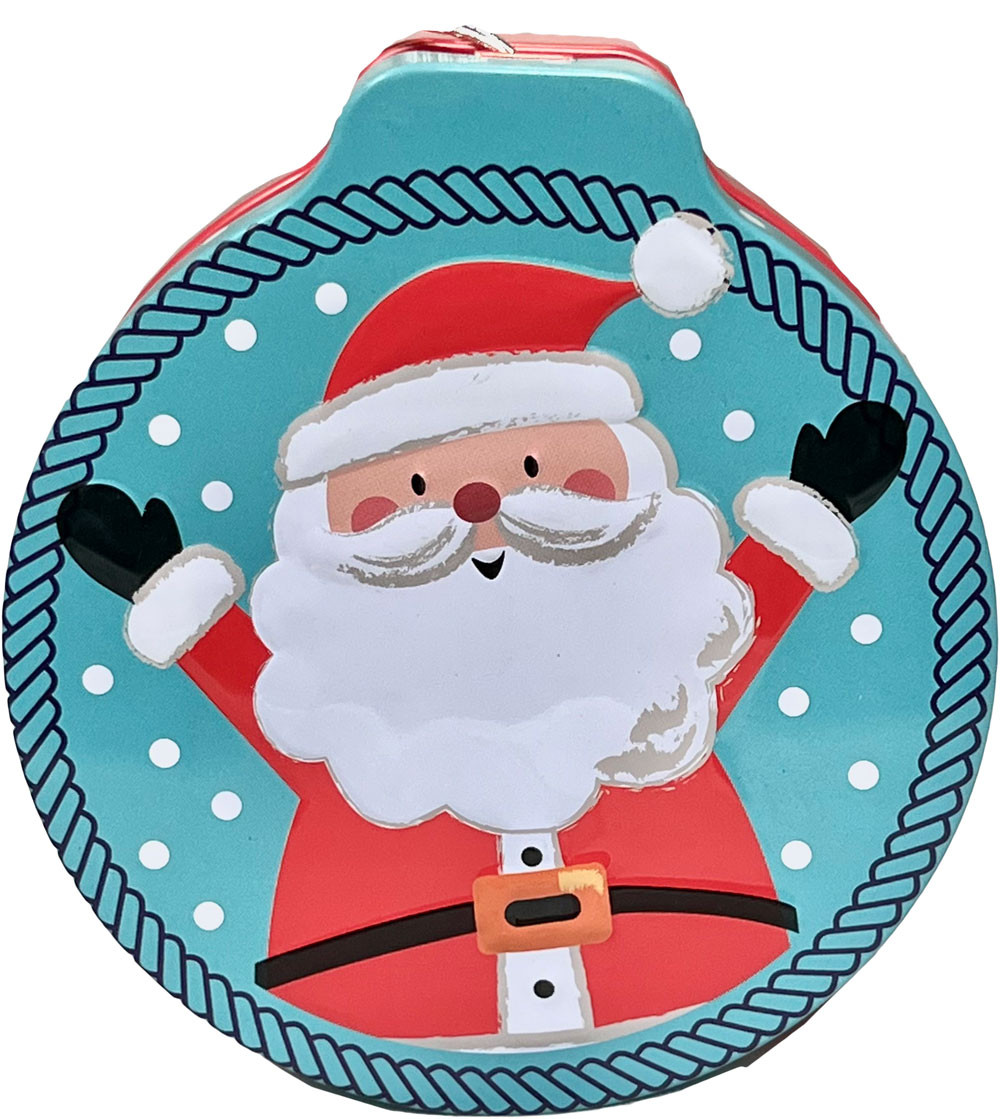 Χριστουγεννιάτικο Κουτί Μεταλλικό Santa 12cm