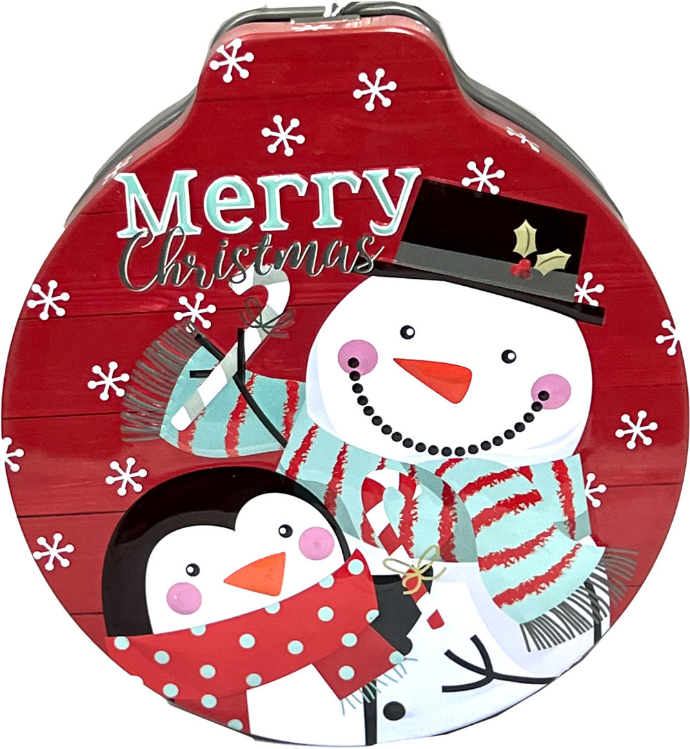 Χριστουγεννιάτικο Κουτί Μεταλλικό Snowman 12cm
