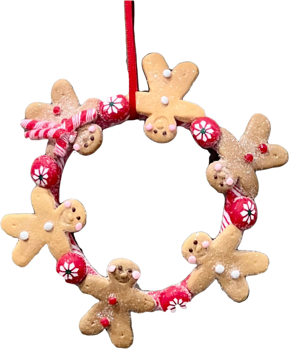 BRANDANI Χριστουγεννιάτικο Στολίδι Κρεμαστό Στεφανάκι Gingerbread 11cm Brandani