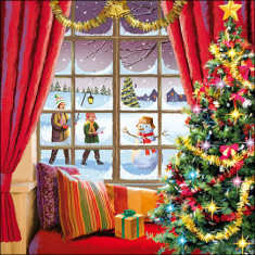 Χριστουγεννιάτικες Χαρτοπετσέτες Πολυτελείας 20Τμχ. Christmas Window  Ambiente