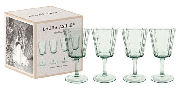 LAURA ASHLEY Laura Ashley Ποτήρι Κρασιού Φυσητό Σετ 4Τμχ. 380ml Πράσινο