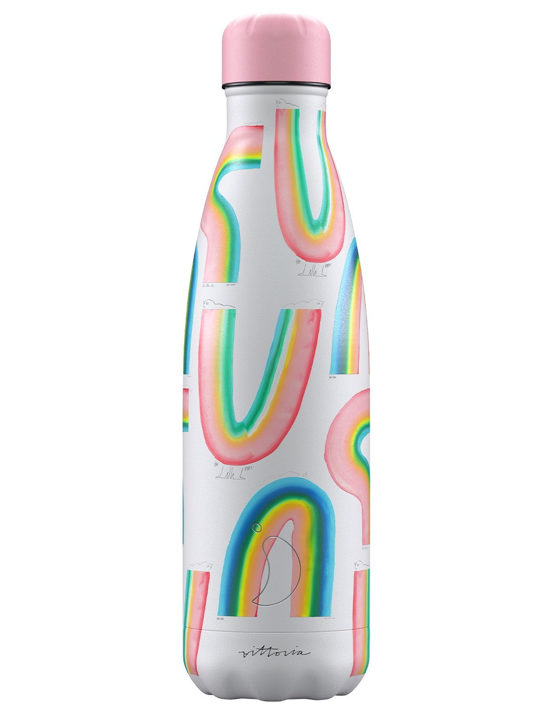 Chilly’s Μπουκάλι Θερμός Ανοξείδωτο Artist Rainbows Galore 500ml
