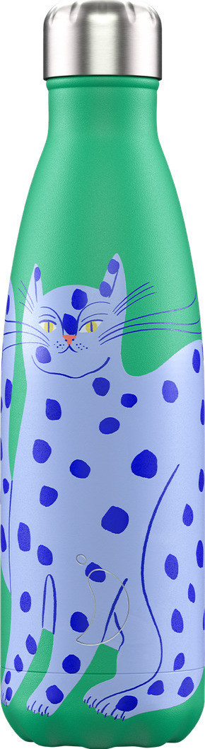 Chilly’s Μπουκάλι Θερμός Ανοξείδωτο Artist Series Blue Cat 500ml
